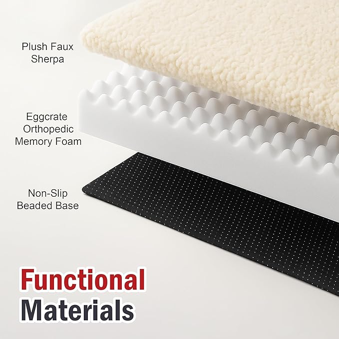 Majestic Pet 34x24x3 Inch Red Orthopedic Memory Foam Rectangle Dog Bed – Medium Size Crate Dog Bed for Dogs with Joint Pain, Arthritis – Durable Pet Mattress with Egg Crate Foam, Washable Cover