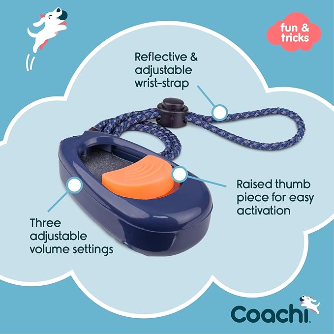 Company of Animals Coachi Multi-Clicker, Dog Accessory, Volume Control with 3 Settings, Easy to Click, Adjustable Wrist Strap, Dog Clicker, for Dog Training, Including Sensitive Dogs and Puppies