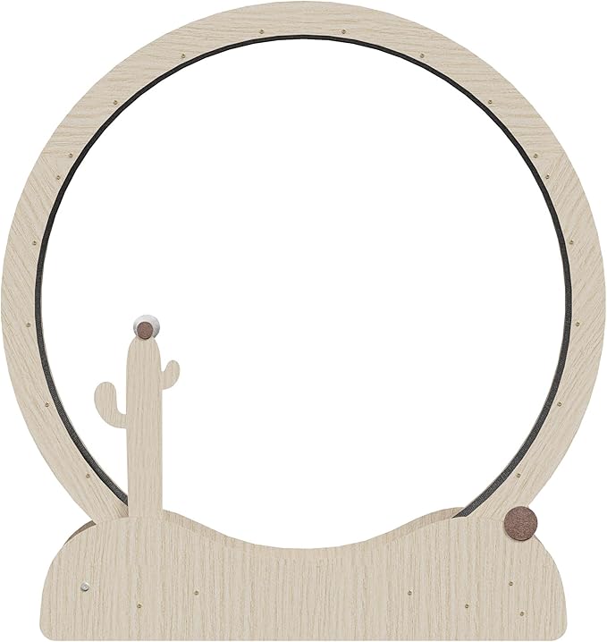 JungleA Large Cat Exercise Wheel 42.72 Inch - Spacious Cat Wheel with Detachable Teaser and Scratching Post for Indoor Cats, Featuring Safety Lock & Low Noise Design for Most Cats