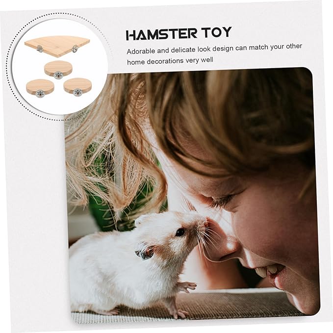 Abaodam 4pcs Hamster Toys Guinea Pig Platform Parrot Stand Bird Cage Accessory Jump Board