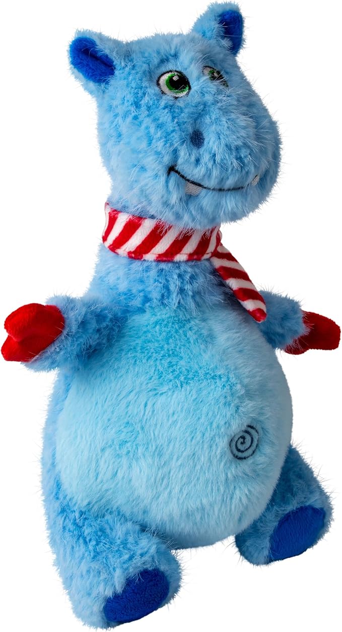 KONG Holiday Knots Belly Hippo Dog Toy – Durable Internal Rope Ball, Soft Plush, Squeaker Head, Heavyweight for Thrashing & Light Chewing – Festive Seasonal Plush Toy for Play & Snuggles