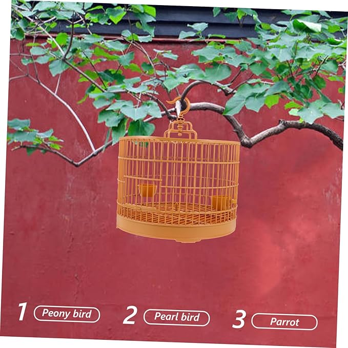 Hanging Bird Cage for Parrots Pets Spacious Design Stylish Aesthetic Safe Closure Multi Functional for Hamsters Birds More