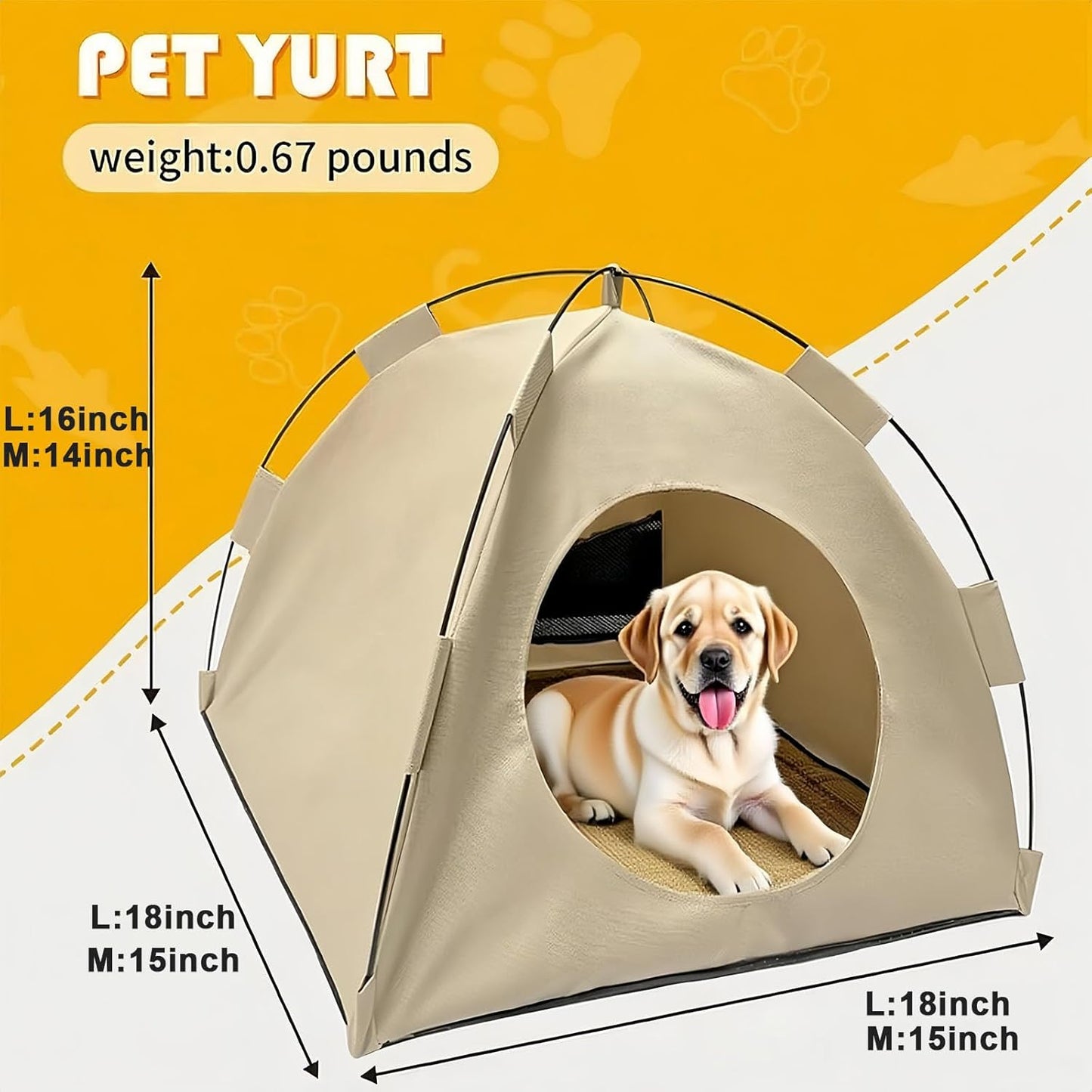 BreezyDen Pop-Up Pet Tent – Portable Hideaway for Cats & Small Dogs, Portable Indoor/Outdoor Pet Tent House with Mesh Window, Waterproof, Breathable, Scratch-Resistant, Fully Washable (Gray,M)