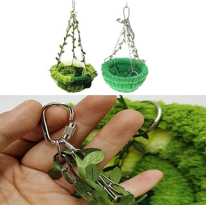Parrots Hanging Hammock for Winter Plush Warm House Bird Cage Nest Small Pet Mounted House Accessories Hammock for Small Birds