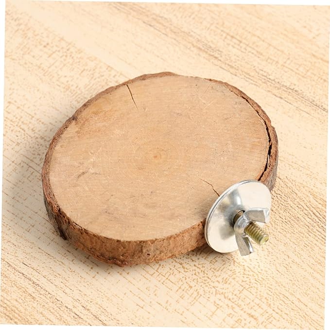 Wooden Bird Perch Platform for Parrots Round Station Board Branch Perches for Bird Cages and Hamsters
