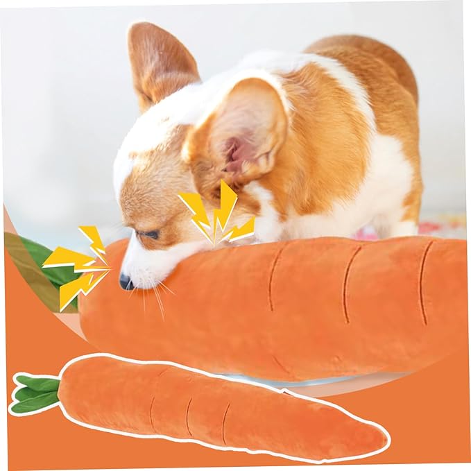 Dog Toys 29.5 Inch Large Squeaky Dog Toys for Boredom Cute Carrot Shape Plush Dog Chew Toys Soft Puppy Toys Interactive Dog Toys Dog Toys