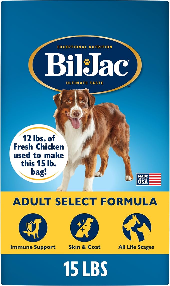 Bil-Jac Adult Select Dry Dog Food | Fresh Chicken Recipe | 15 lb Bag