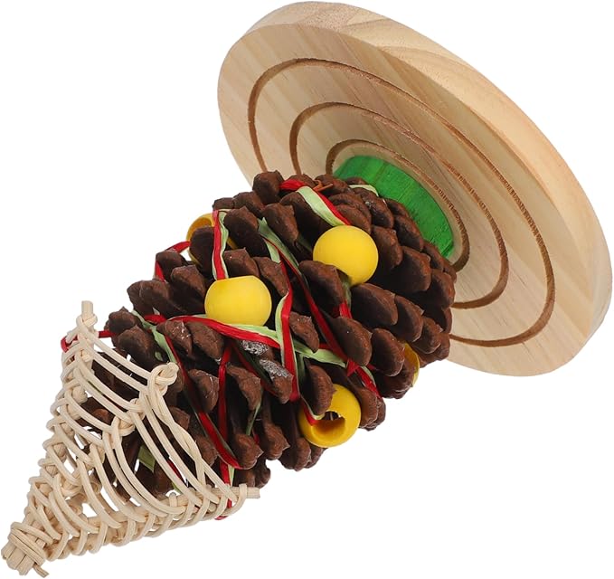 HANABASS Natural Pinecone Chewing for Parrots and Hamsters Durable Bird Cage for Teeth Grinding Engaging Design for Conures Parakeets and Cockatoos