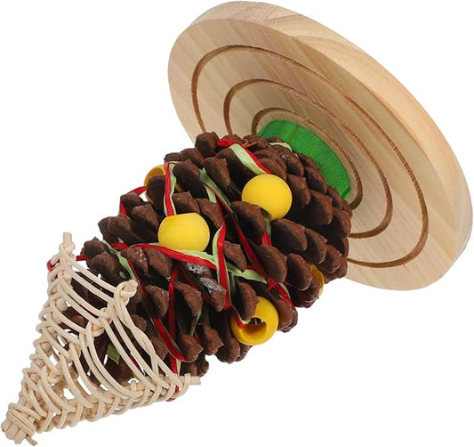HANABASS Natural Pinecone Chewing for Parrots and Hamsters Durable Bird Cage for Teeth Grinding Engaging Design for Conures Parakeets and Cockatoos