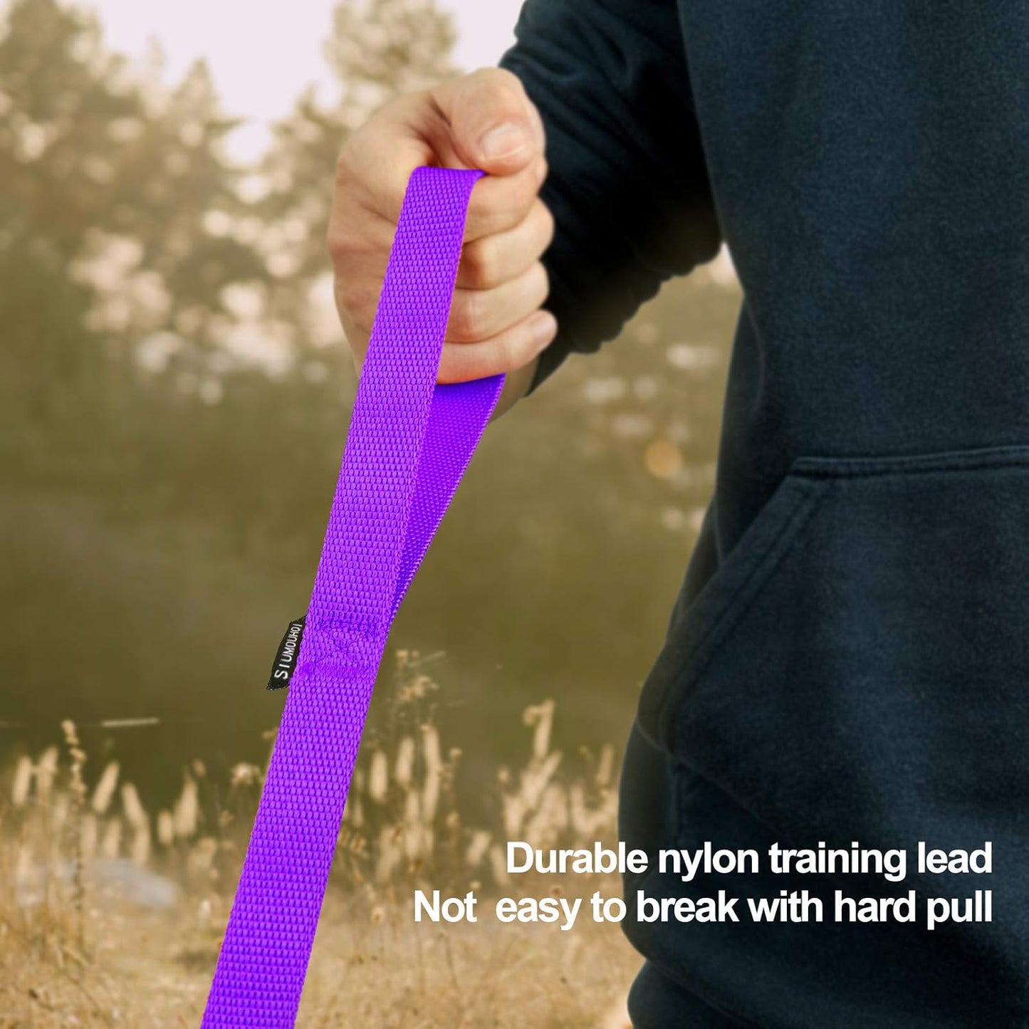 Dog/Puppy Obedience Recall Training Agility Lead - 30ft Long Training Leash，3/4in Wide - Great for Play, Camping, or Backyard（Purple 30 Feet