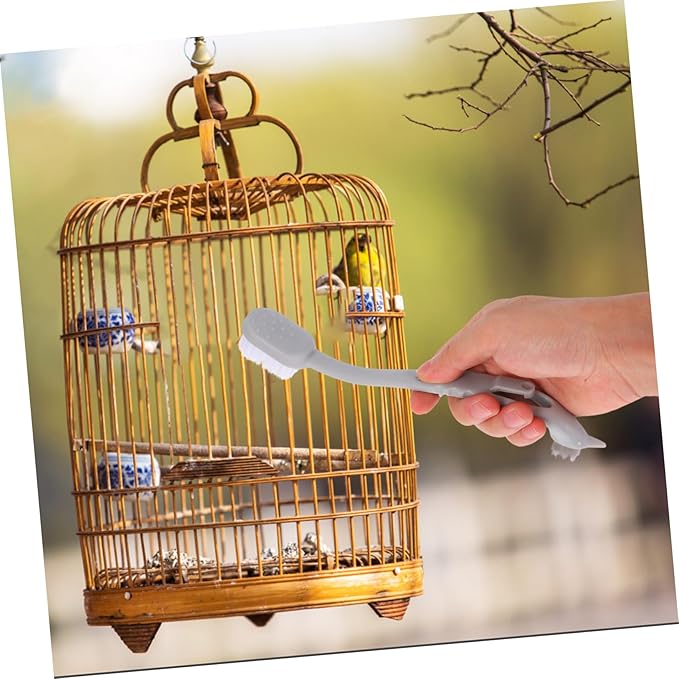 Happyyami 3pcs Bird Cage Cleaning Brush Soft Bristles for Gentle Cleaning Portable Small Tool for Birdcages and Pet Enclosures