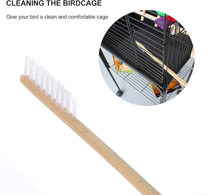 Angoily 6pcs Bird Cage Cleaning Tools Set Pet Parrot Brush and Shovel for Efficient Cage Maintenance Random Bird Poop Scraper Brush