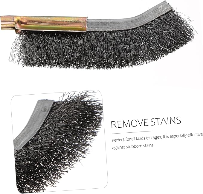 VANZACK 6pcs Cage Cleaning Brush Wire and Copper Pet Bird Supplies for Easy Daily Maintenance for Parrots Macaws and Cockatiels