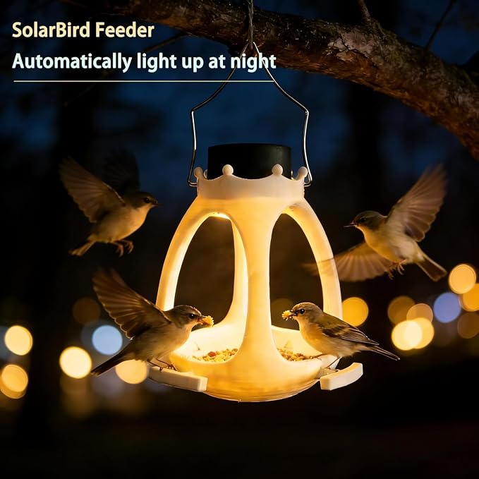 2026 Solar Bird Feeder - Waterproof Eco-Friendly Polymer Wild Bird House for Backyard Birding, Innovative Outdoor Decor for Wildlife Enthusiasts