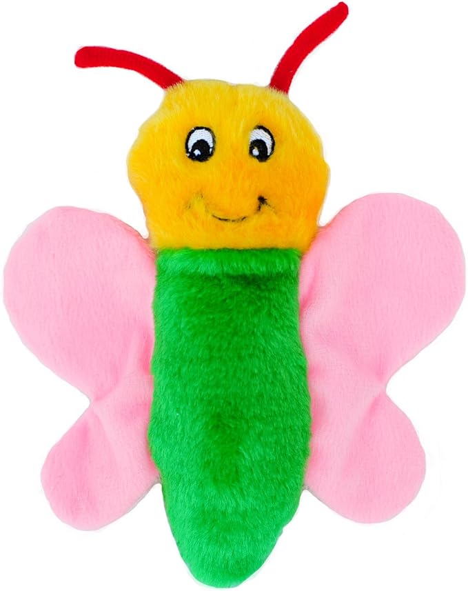 ZippyPaws - Crinkles, Squeaky Plush Small Dog Toy - Butterfly