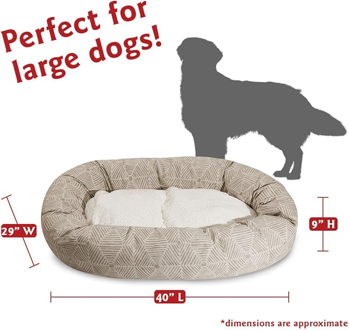 Majestic Pet 40" Charlie Beige Metallic Sherpa Bagel Bed