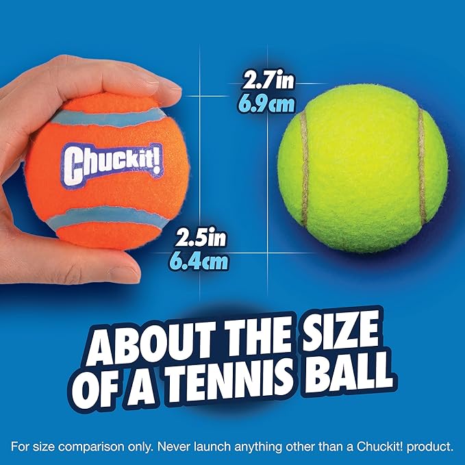 Chuckit! Dog Tennis Ball Dog Toy, Medium (2.5 Inch Diameter) for dogs 20-60 lbs, Pack of 4