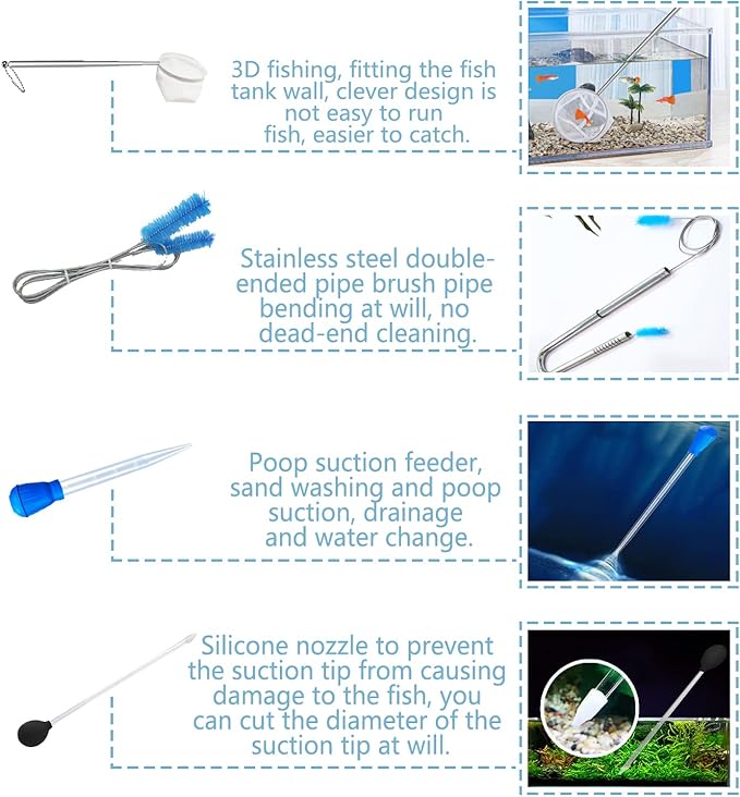 Aquarium Fish and Shrimp Feeding Dish Set, Fish Shrimp Feeder Tube Kit, Perfect for Your Aquatic Pets, with Feeding Ring and Cleaning Brush