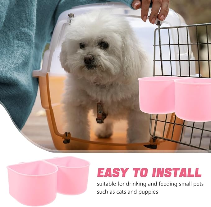 Bird Cage Feeder Cups Dog Food and Water Bowl Bowl and Crate Hanger Spill Pet Feeder for Cats Dogs Adjustable Height