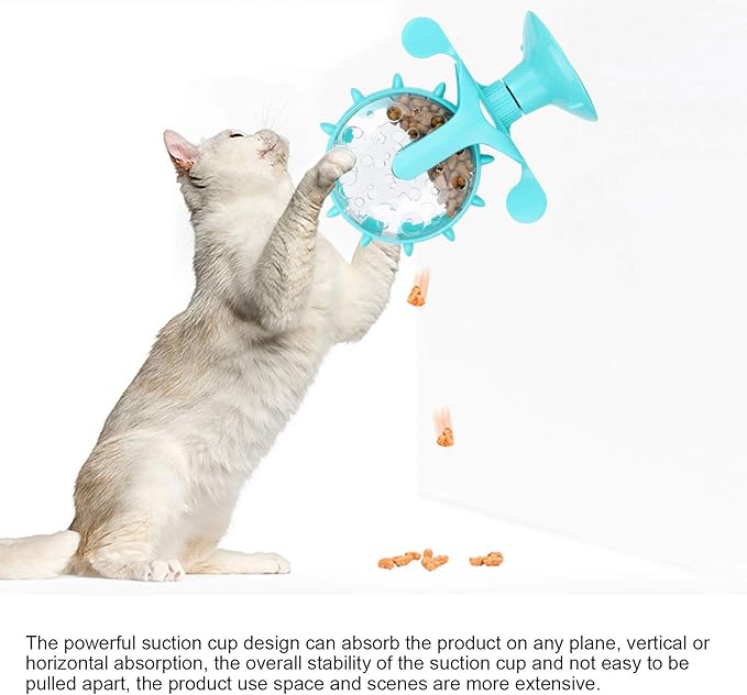 GLOGLOW Interactive Feeder – Adjustable Treat Dispensing Cat Toy, Slow Feeder for Digestion, BPA-Free Plastic, Lightweight & Dishwasher Safe, Blue
