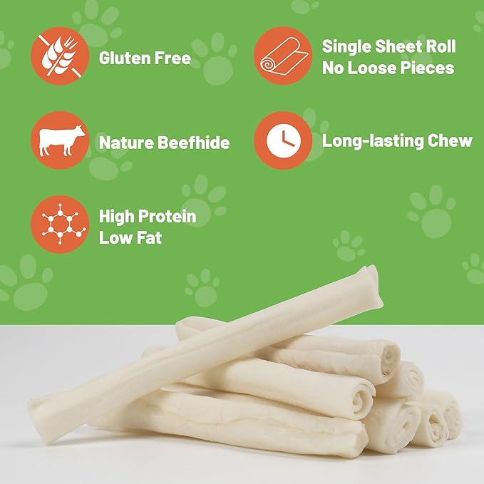 MON2SUN Dog Rawhide Rolls Twist Sticks Chew Treats Natural Flavor 6.5 Inch 40 Count for Puppy and Small Dogs (Pack of 2)
