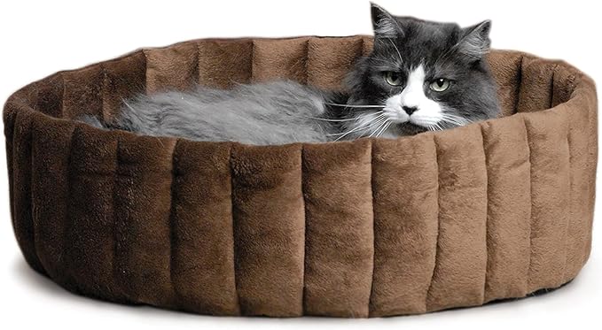 K&H Pet Products Lazy Cup Pet Bed Tan/Mocha Large 20 Inches