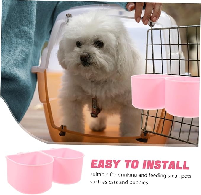 Height Pet Cage Bowl Easy Attach Dog Cat Feeder Crate Water Bowl Holder Bird Cage for Small Pets