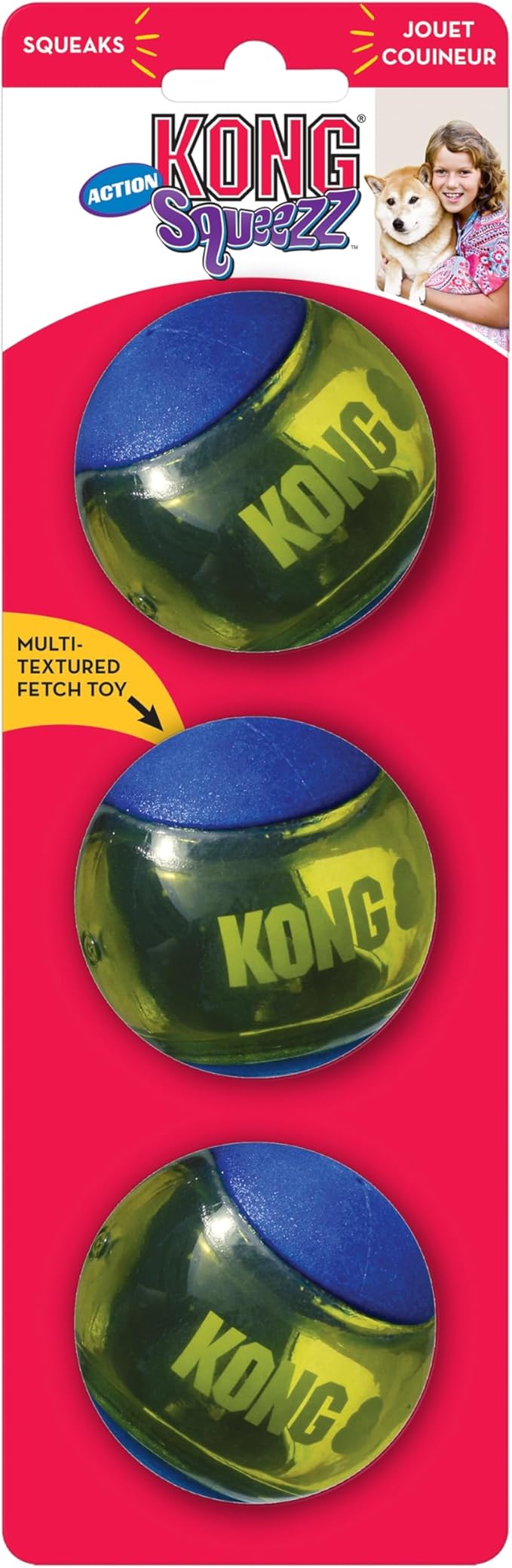 KONG Squeezz Action Ball Blue Md