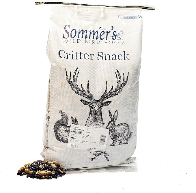 Sommer's Wild Bird Food Critter Snack Wildlife Blend – 40 lb Bulk Outdoor Wildlife Mix with Corn, Sunflower Seeds & Peanuts