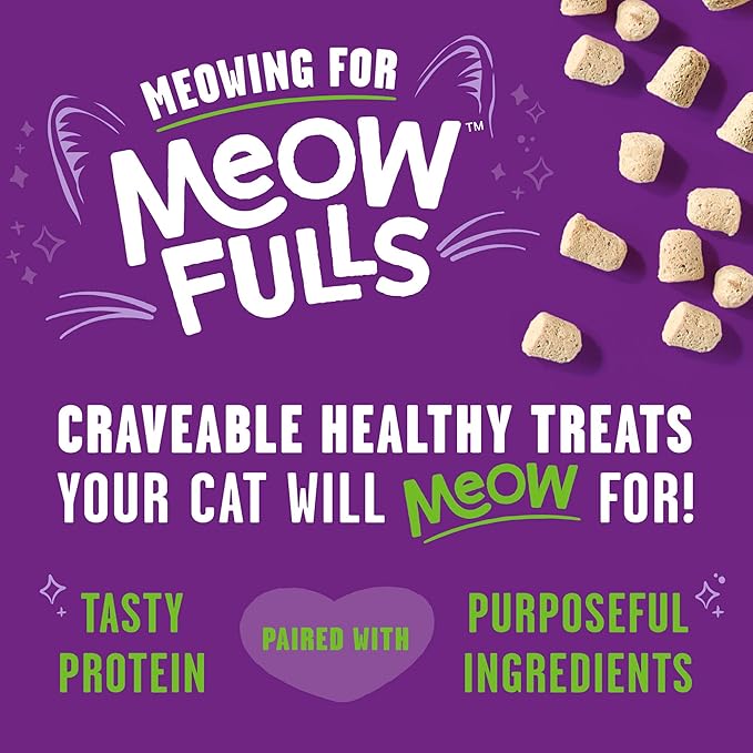 Bundle of Stella & Chewy's Meowfulls Freeze Dried Cat Treats Chicken & Chicken Liver RecipeTurkey & Duck Recipe, Whitefish & Salmon Recipe, 1.5 oz Bag