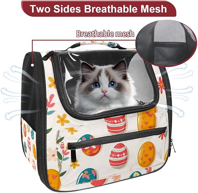 Happy Easter Pet Travel Carrier | Ventilated Comfortable Design with Safety Features | Ideal for Small to Medium Sized Pets Cats, Dogs etc