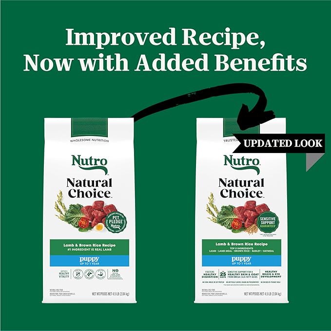 Nutro Natural Choice Dry Puppy Food, Dry Dog Food for Puppies, Lamb and Brown Rice Recipe, 45 lbs.