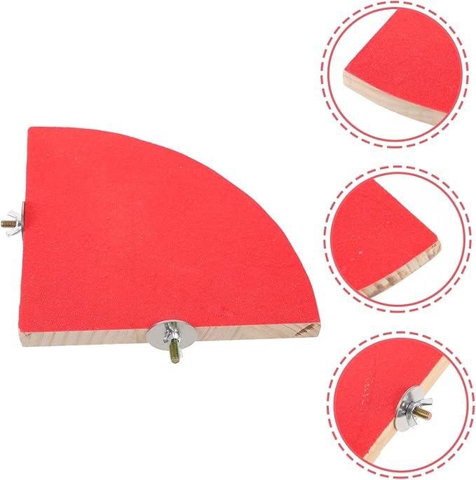 POPETPOP Fan Shape Frosted Wooden Pet Cage Platform Small Pet for Parrots Hamsters Squirrels Durable Chew Decoration Supplies Random Color
