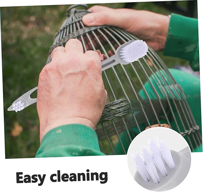 Balacoo 3Pcs Dual Head Bird Cage Cleaning Brush Essential Pet Cage Brush for Small Animals Durable Material Soft Bristles for Gentle Cleaning for Birdcage