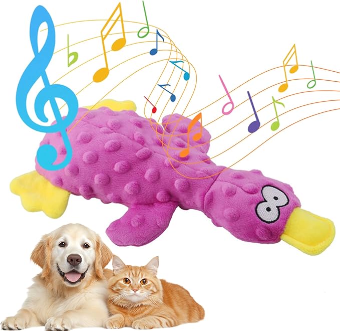 Calming Duck for Dogs, Interactive Squeaky Dog Chew Toy with Built-in Squeaker, Stuffed Duck Dog Squeaky Toy to Keep Them Busy for Small, Medium & Large Dogs Cats