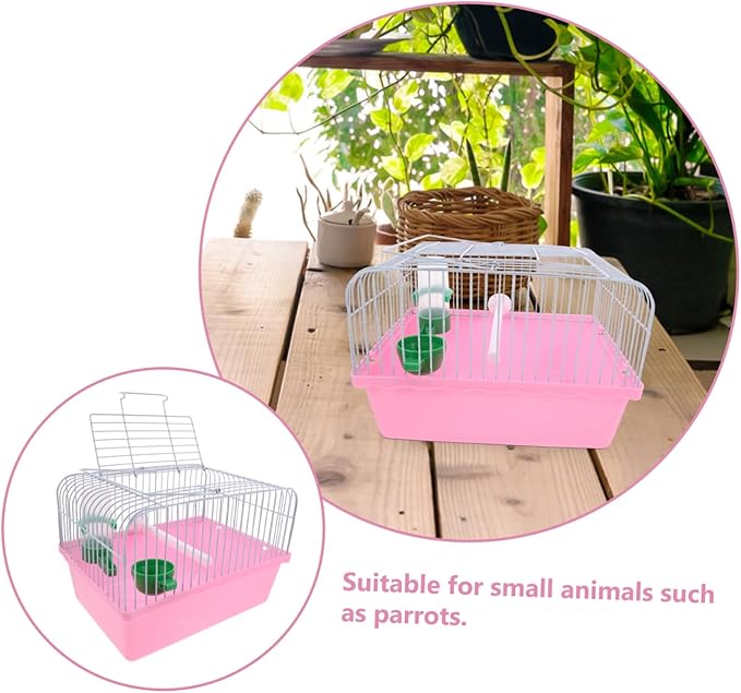 Toddmomy Spacious Portable Bird Carrier Cage Perch Food Box and Waterer Lightweight Travel Cage for Parrots and Pets for Outings and Easy Storage