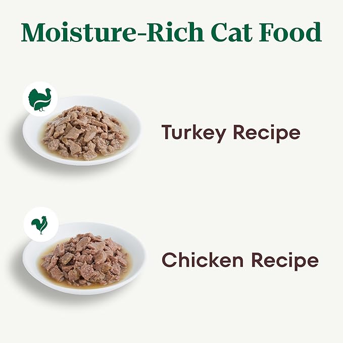 Nutro Perfect Portions Wet Cat Food Gravy Cuts Variety Pack, Cat Food Wet Recipe, Turkey or Chicken Recipe, 2.6 oz. Twin-Pack Trays, 12 Pack
