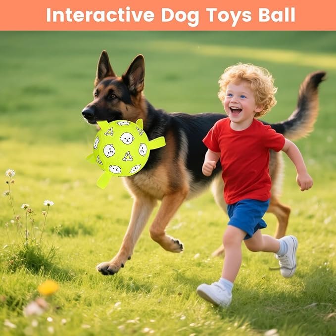 Dog Soccer Ball with Straps - Durable Jolly Ball for Dogs, Large Soccer Ball for Dogs, Dog Toys for Medium Dogs, for Pet Birthday, Outdoor Indoor Play Training Exercise