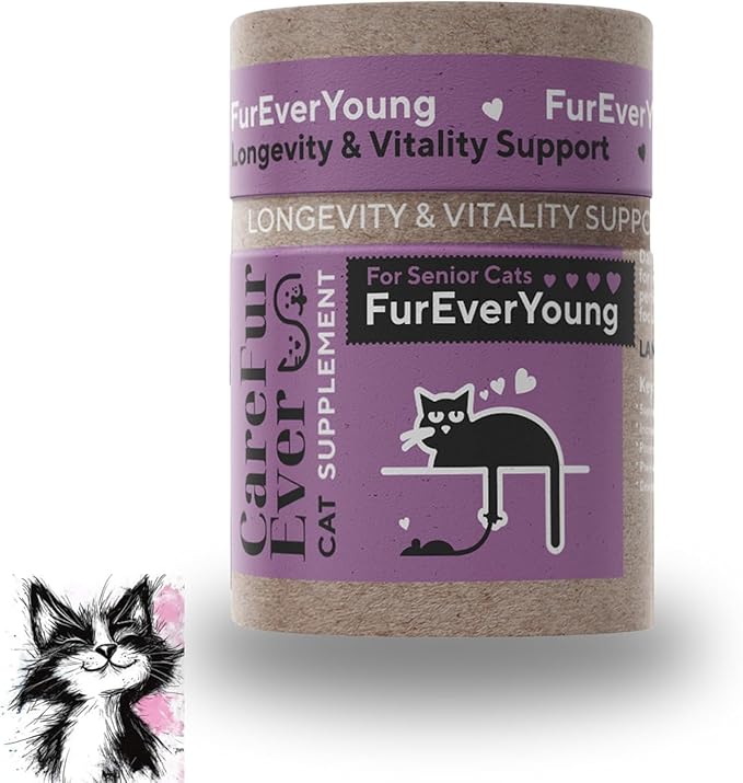 Vitamin Treats for Senior Cats: Immune Health, Longevity, Brain Function, Vision & Overall Vitality in Aging Cats (30 Days Supply)