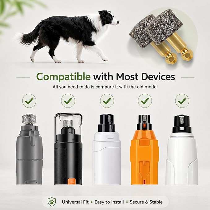 Dog Nail Grinder - Regular - Replacement Head, and Most Brands' Cat/Pet/Dog Nail Grinders, Highly Efficient, Safe and Reliable（2pcs）