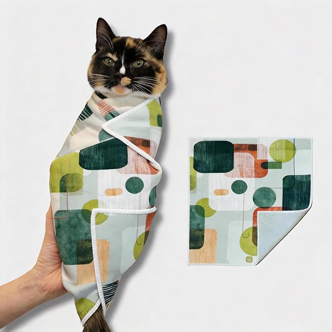 33" Extra Large Cat Grooming Wrap, Self-Adherent Cat Restraint for Nail Clipping, Cat Burrito Wrap for Cutting Nails, Teeth Brushing, Ear Cleaning & Medication, No-Scratch Cat Swaddle Wrap