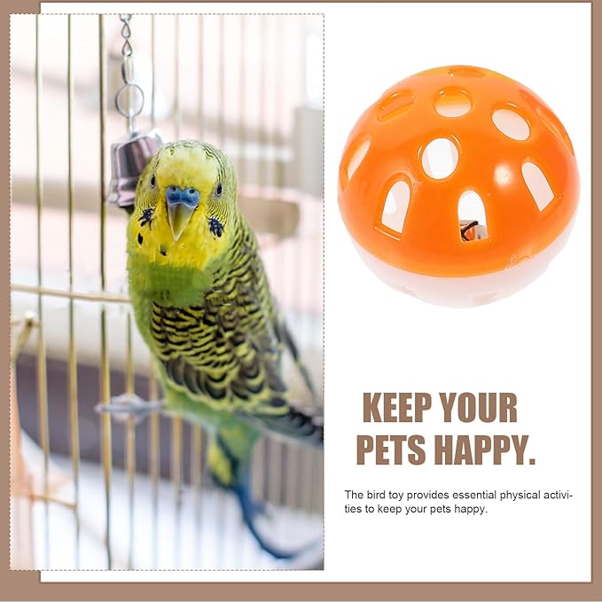 12pcs Plastic Bell Balls Bird Cage Bell Parakeet Chewing Plaything for Teeth Grinding and Playtime in Cage