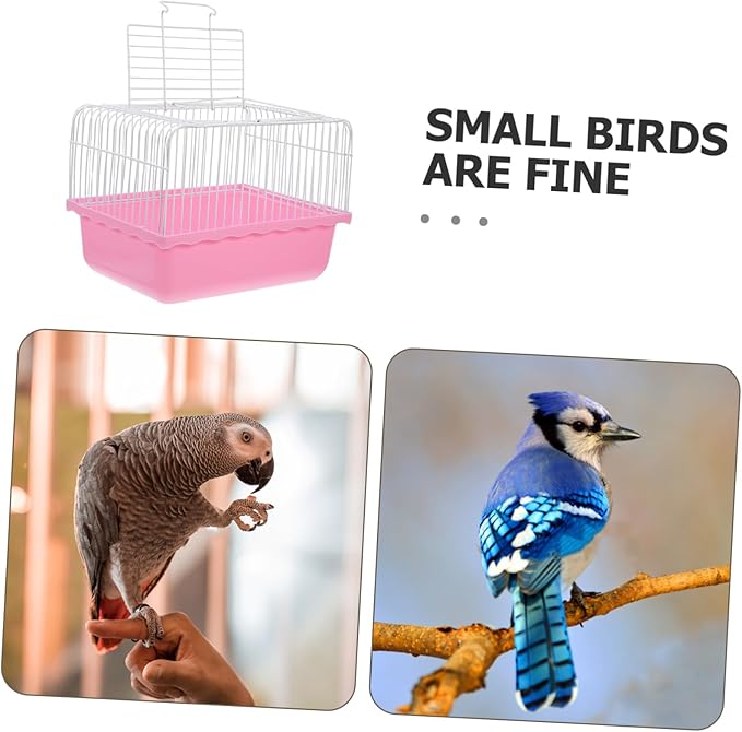 Mikikit Portable Pet Carrier Birdcage for Lovebirds Small Animals Lightweight Travel Cage with Transparent Window for Parrots Hamsters for Indoor Travel Use