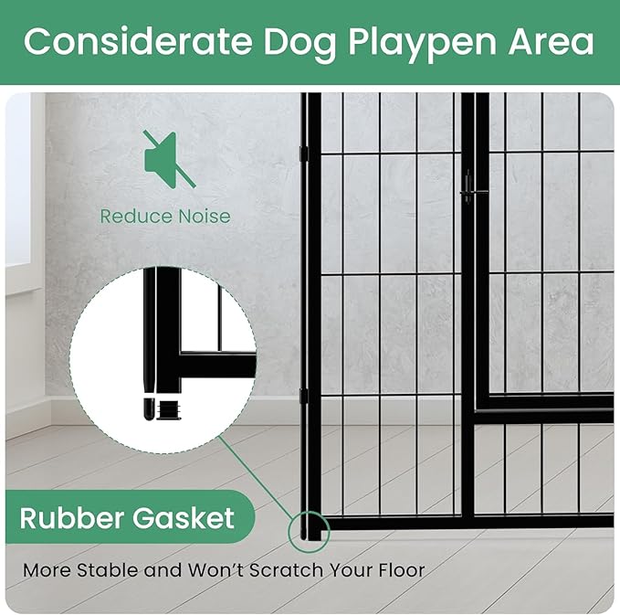 Dog Playpen 40 Inch 8 Panels, Heavy Duty Metal Pet Playpen Indoor Outdoor for Camping, Yard, RV, Garden Fence, Privacy Patio, Black