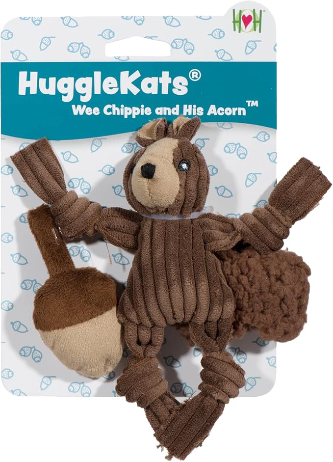 HUGGLEKATS Wee CHIPPIE and HIS Acorn CAT Toy, 2 Count