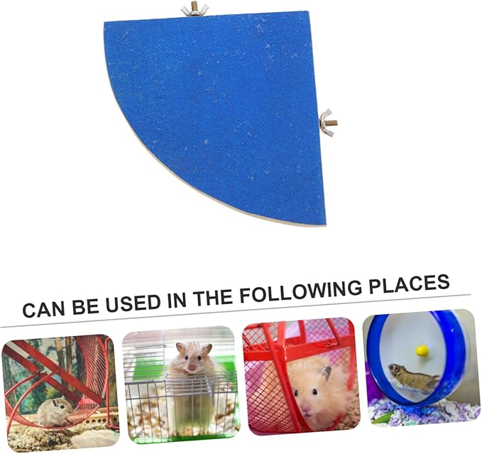 Fan Shape Frosted Wooden Small Pet Platform for Hamsters Gerbils Mice Parrots Chew-Resistant Cage Decoration