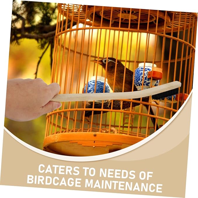 BESPORTBLE 3pcs Bird Cage Cleaning Brush Soft Bristles for Birdcage Maintenance Construction Portable Parrot Cage Cleaner Tool for Pet Owners