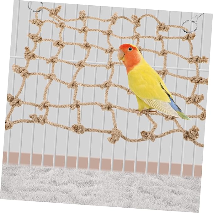 KESYOO Parrot Climbing Net Hammock Durable Wear Resistant for Bird Cages Easy Installation for Parakeets Conures and Cockatiels Engaging Exercise Fun Accessory