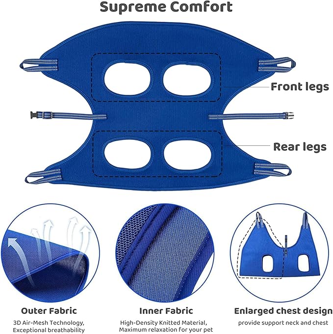 FEEGO Pet Grooming Hammock & Sling for Small Dogs & Cats - Trimming Nails & Ear/Eye Care, Harness for Grooming, Sling for Cats & Dogs