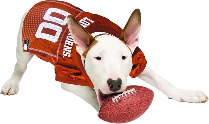 Pets First NCAA College Texas Longhorns Mesh Jersey for Dogs & Cats, Size Small, Licensed Dog Jersey with Your Favorite Football/Basketball College Team (Pack of 2)